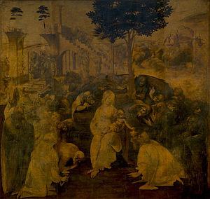 LEONARDO da Vinci Adoration of the Magi oil painting image